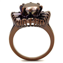 3W1167 - Brass Ring IP Coffee light Women AAA Grade CZ Light Coffee