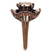 3W1167 - Brass Ring IP Coffee light Women AAA Grade CZ Light Coffee