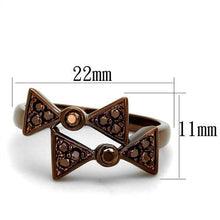 3W1171 - Brass Ring IP Coffee light Women AAA Grade CZ Light Coffee