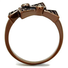 3W1171 - Brass Ring IP Coffee light Women AAA Grade CZ Light Coffee