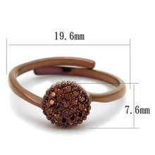 3W1177 - Brass Ring IP Coffee light Women AAA Grade CZ Light Coffee