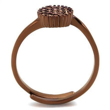 3W1177 - Brass Ring IP Coffee light Women AAA Grade CZ Light Coffee