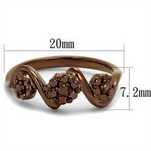 3W1181 - Brass Ring IP Coffee light Women AAA Grade CZ Light Coffee