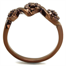 3W1181 - Brass Ring IP Coffee light Women AAA Grade CZ Light Coffee