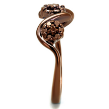 3W1181 - Brass Ring IP Coffee light Women AAA Grade CZ Light Coffee