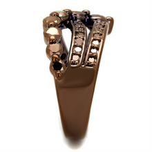 3W1182 - Brass Ring IP Coffee light Women AAA Grade CZ Light Coffee