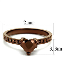 3W1191 - Brass Ring IP Coffee light Women AAA Grade CZ Light Coffee