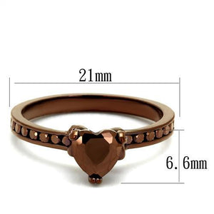 3W1191 - Brass Ring IP Coffee light Women AAA Grade CZ Light Coffee
