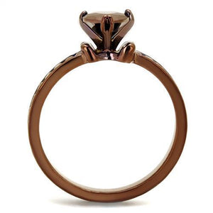 3W1191 - Brass Ring IP Coffee light Women AAA Grade CZ Light Coffee