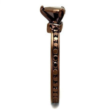 3W1191 - Brass Ring IP Coffee light Women AAA Grade CZ Light Coffee