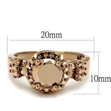 3W1193 - Brass Ring IP Rose Gold(Ion Plating) Women AAA Grade CZ Metallic Light Gold