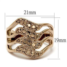 3W1196 - Brass Ring IP Rose Gold(Ion Plating) Women AAA Grade CZ Metallic Light Gold