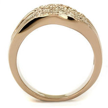 3W1196 - Brass Ring IP Rose Gold(Ion Plating) Women AAA Grade CZ Metallic Light Gold