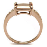 3W1197 - Brass Ring IP Rose Gold(Ion Plating) Women AAA Grade CZ Metallic Light Gold