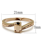 3W1201 - Brass Ring IP Rose Gold(Ion Plating) Women AAA Grade CZ Metallic Light Gold