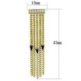 3W1205 - Brass Earrings Gold+Ruthenium Women Top Grade Crystal Clear