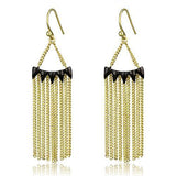 3W1206 - Brass Earrings Gold+Ruthenium Women Top Grade Crystal Clear