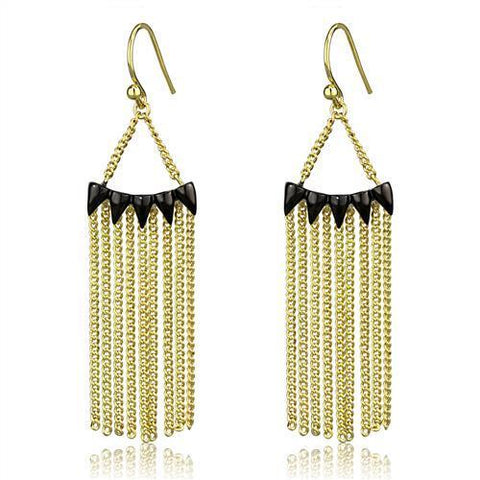 3W1206 - Brass Earrings Gold+Ruthenium Women Top Grade Crystal Clear