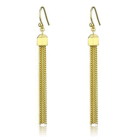 3W1207 - Brass Earrings Gold Women Top Grade Crystal Clear