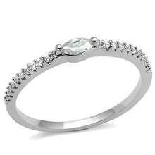 3W1225 - Brass Ring Rhodium Women AAA Grade CZ Clear