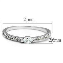 3W1225 - Brass Ring Rhodium Women AAA Grade CZ Clear