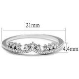 3W1226 - Brass Ring Rhodium Women AAA Grade CZ Clear