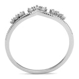 3W1226 - Brass Ring Rhodium Women AAA Grade CZ Clear