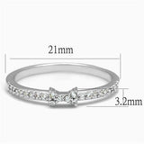 3W1228 - Brass Ring Rhodium Women AAA Grade CZ Clear