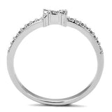 3W1228 - Brass Ring Rhodium Women AAA Grade CZ Clear