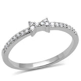 3W1228 - Brass Ring Rhodium Women AAA Grade CZ Clear