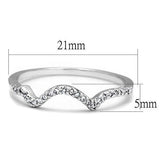 3W1239 - Brass Ring Rhodium Women AAA Grade CZ Clear