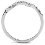 3W1239 - Brass Ring Rhodium Women AAA Grade CZ Clear