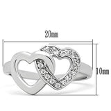 3W123 - Brass Ring Rhodium Women AAA Grade CZ Clear