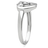 3W123 - Brass Ring Rhodium Women AAA Grade CZ Clear