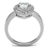 3W1242 - Brass Ring Rhodium Women AAA Grade CZ Clear