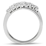 3W124 - Brass Ring Rhodium Women AAA Grade CZ Clear