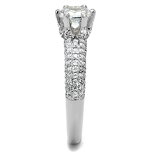 3W1253 - Brass Ring Rhodium Women AAA Grade CZ Clear