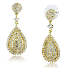 3W1259 - Brass Earrings Gold Women AAA Grade CZ Clear