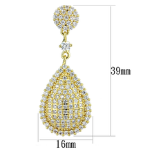 3W1259 - Brass Earrings Gold Women AAA Grade CZ Clear
