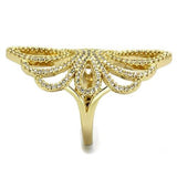 3W1274 - Brass Ring Gold Women AAA Grade CZ Clear