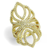 3W1274 - Brass Ring Gold Women AAA Grade CZ Clear