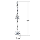 3W1277 - Brass Earrings Rhodium Women AAA Grade CZ Clear