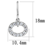 3W1278 - Brass Earrings Rhodium Women AAA Grade CZ Clear