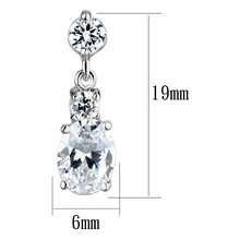 3W1290 - Brass Earrings Rhodium Women AAA Grade CZ Clear