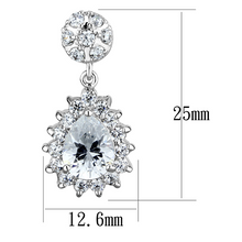 3W1292 - Brass Earrings Rhodium Women AAA Grade CZ Clear