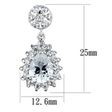 3W1292 - Brass Earrings Rhodium Women AAA Grade CZ Clear