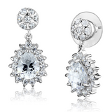 3W1292 - Brass Earrings Rhodium Women AAA Grade CZ Clear