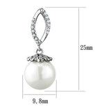 3W1301 - Brass Earrings Rhodium Women Synthetic White