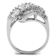3W1306 - Brass Ring Rhodium Women Top Grade Crystal Clear