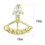 3W1313 - Brass Earrings Gold Women AAA Grade CZ Clear